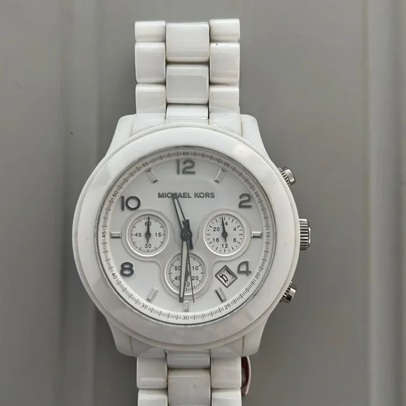 Michael Kors White Oversized Ceramic Watch MK-5163 Michael Kors | Accessories | Michael Kors Ceramic Watch For  main image 2